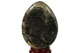 Septarian Dragon Egg Geode - Black Crystals #137945-1